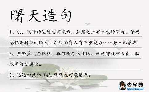 曙天造句