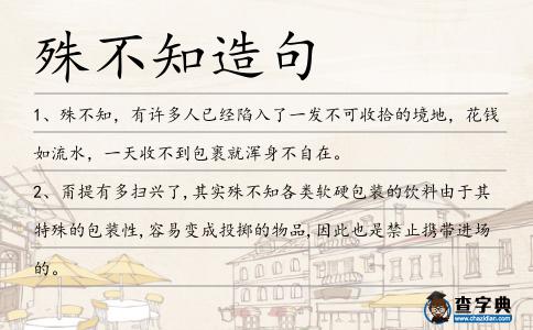殊不知造句