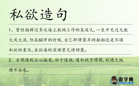 私欲造句