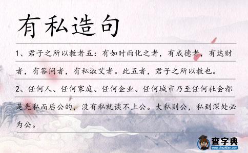 有私造句