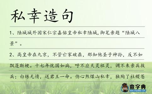 私幸造句