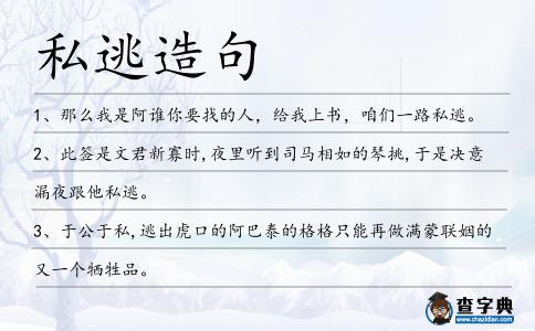 私逃造句