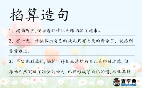 掐算造句