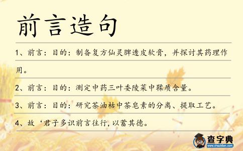 前言造句