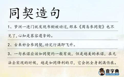 同契造句