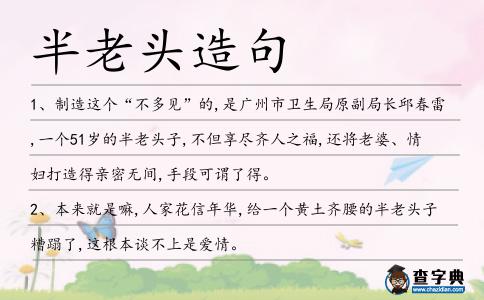 半老頭造句