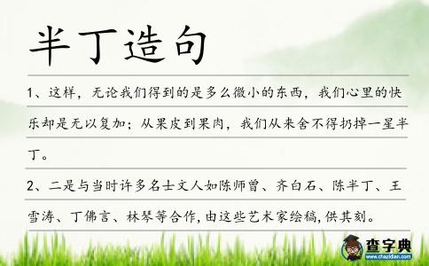 半丁造句
