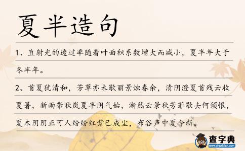 夏半造句