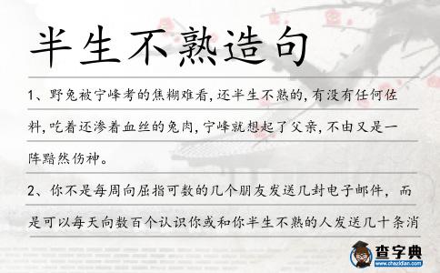 半生不熟造句