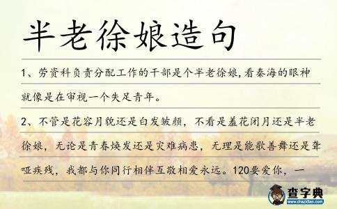 半老徐娘造句