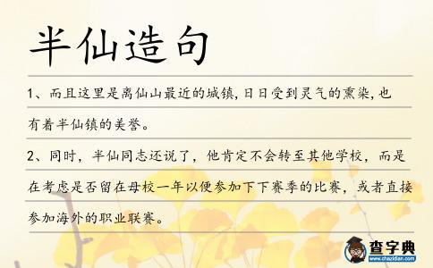 半仙造句