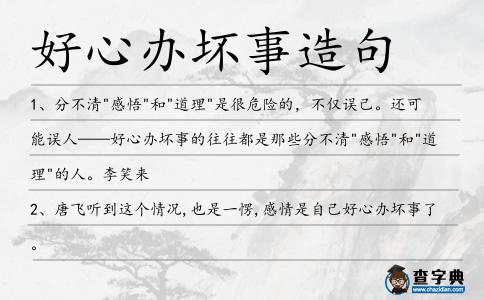 好心辦壞事造句