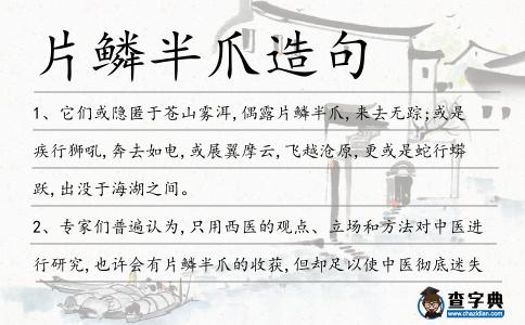 片鱗半爪造句