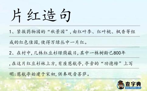 片紅造句