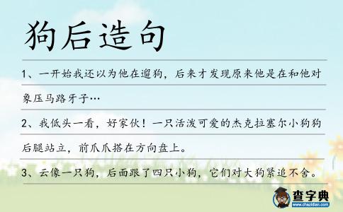 狗后造句