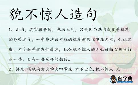 貌不驚人造句