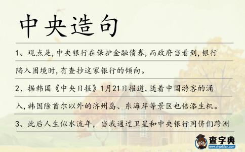 中央造句