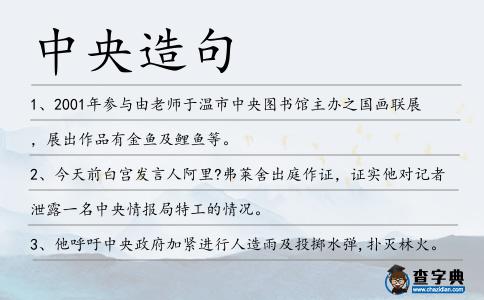 中央造句