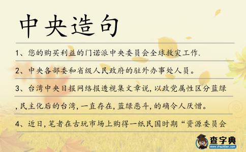 中央造句