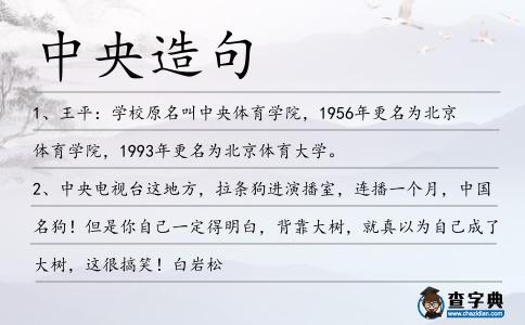 中央造句