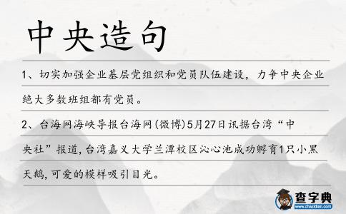 中央造句