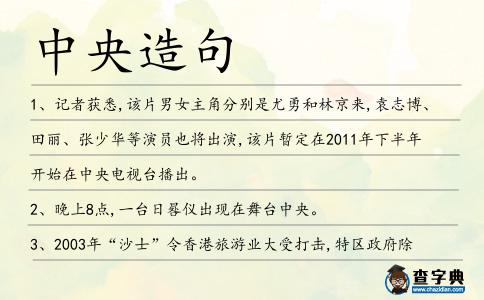 中央造句