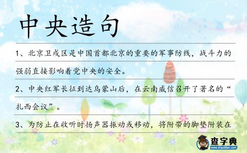 中央造句