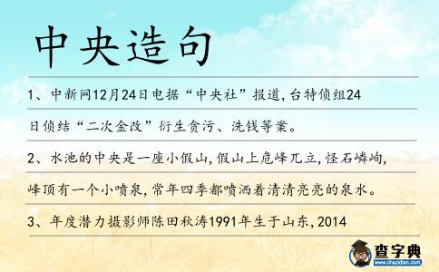 中央造句