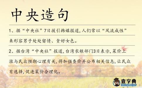 中央造句
