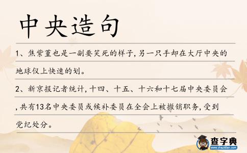 中央造句