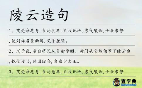 陵云造句
