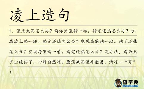 凌上造句