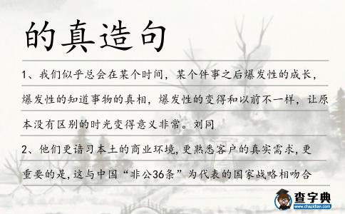 的真造句