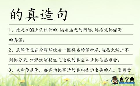 的真造句