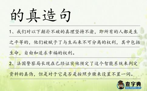 的真造句