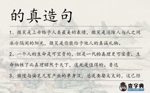 的真造句