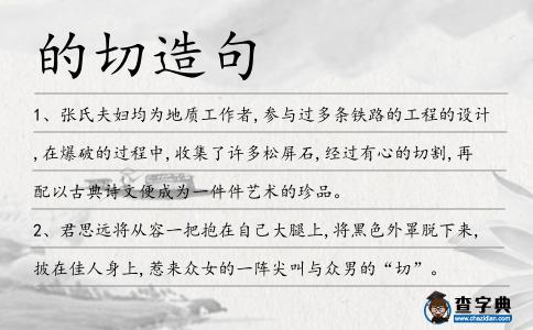 的切造句