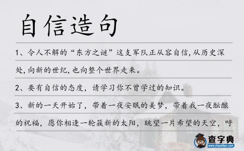 自信造句