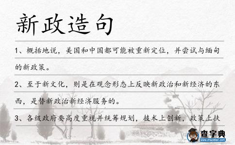 新政造句