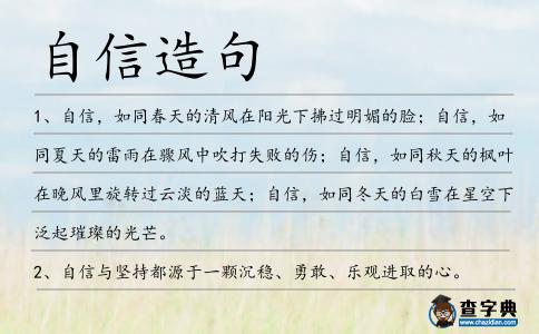 自信造句