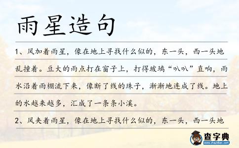 雨星造句