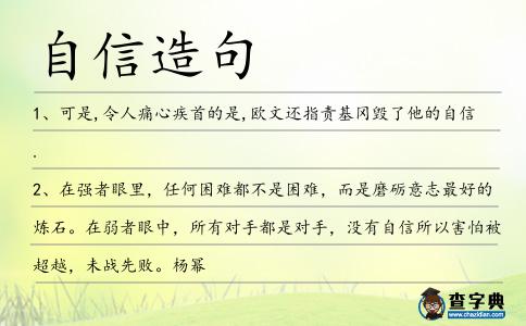 自信造句