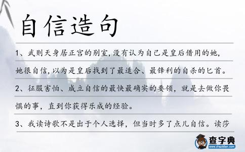 自信造句