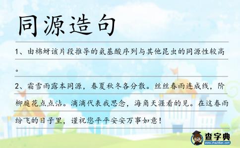 同源造句