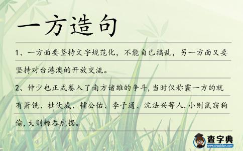 一方造句