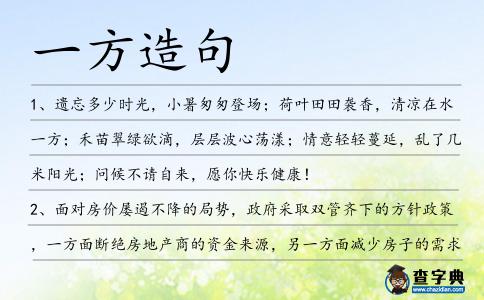 一方造句