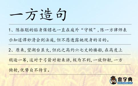 一方造句