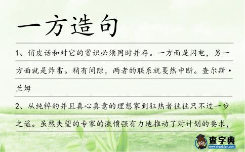 一方造句