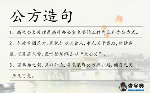 公方造句