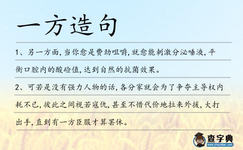 一方造句